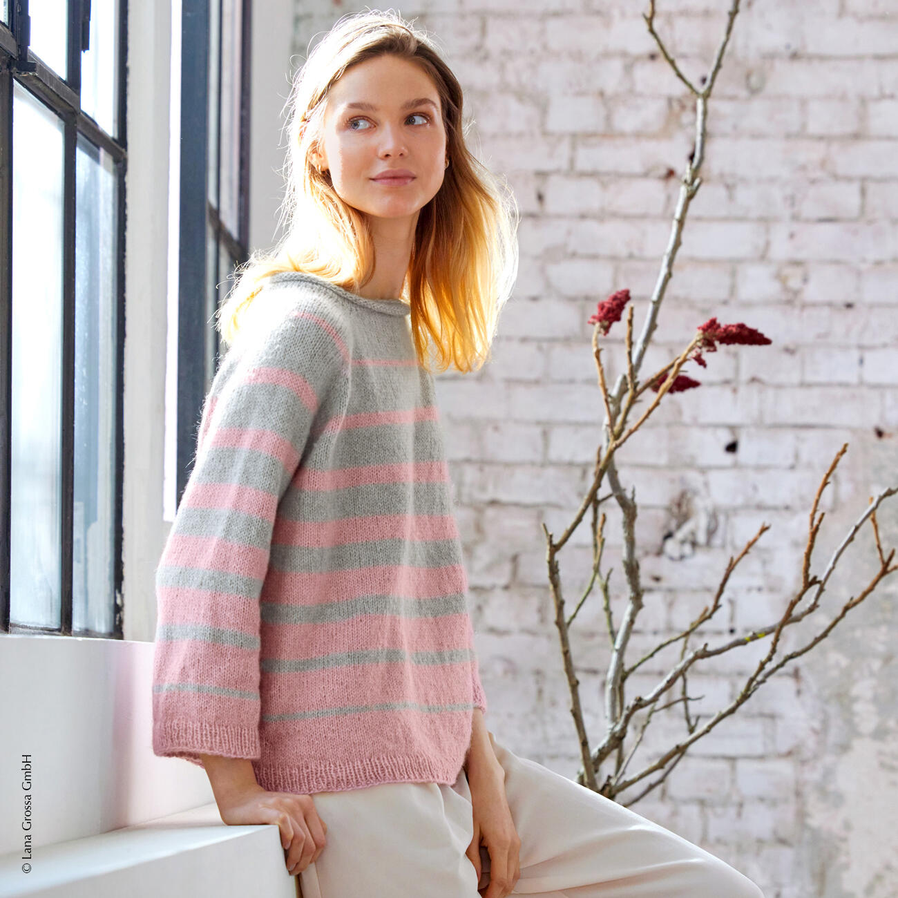 Anleitung 246 3 2 fädig Top Down Pullover aus Ecopuno und Setasuri