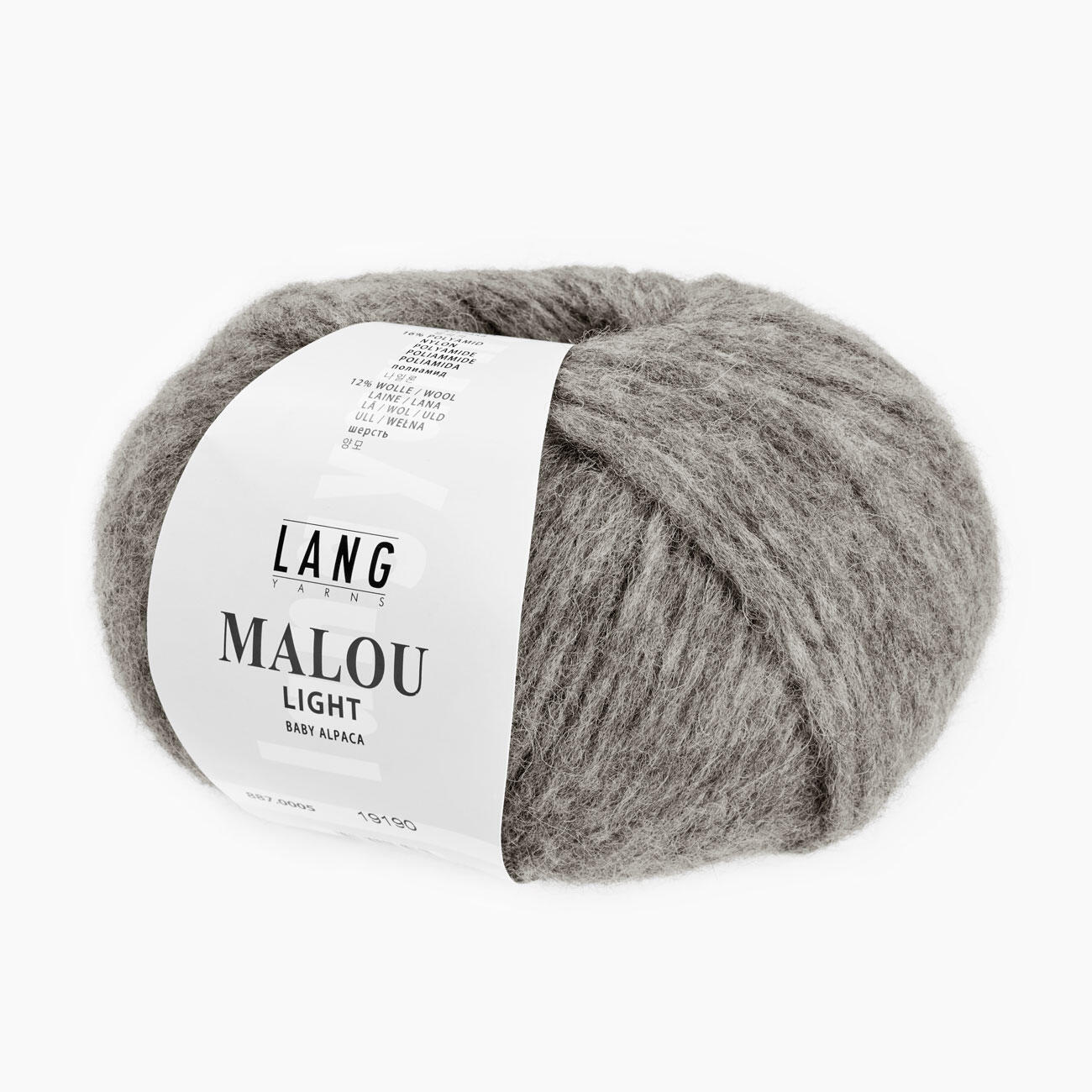 Lang Yarns Malou Light Wolle – 50g, 190m, 72% Alpaka, 12% Wolle, 16% Polyamid (Nadelstärke 4,5-5)