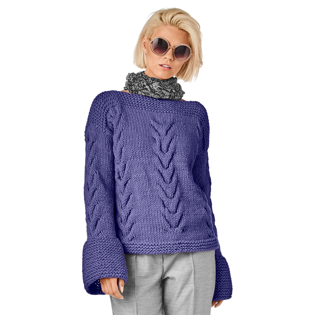 Anleitung 447/2, Pullover aus Merino Dick von JunghansWolle, 1 versch. Farben