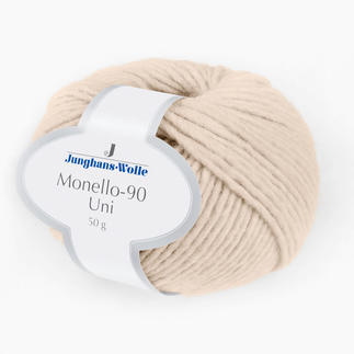 Wollknäuel Monello-90 Uni von Junghans-Wolle in Creme