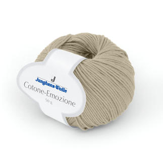 Häkelgarn Cotone-Emozione von Junghans-Wolle in beige, 50 g.
