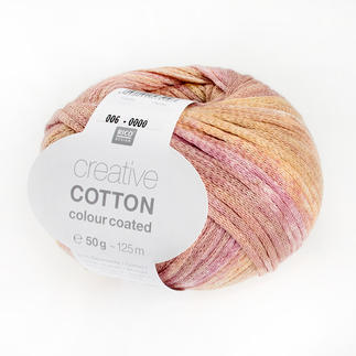 Wolle Creative Cotton Colour Coated von Rico Design in Vanille-Rose, 50g
