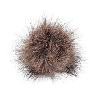 Fell Pompons von Pro Lana in braun, Flauschiges Zubehör.