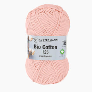 Bio Baumwollgarn 125 von Austermann® in Pfirsichfarbe, 50g, aus biologischer Baumwolle.