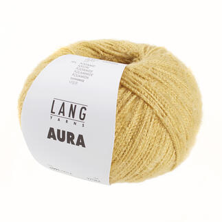 Aura von LANG Yarns in der Farbe Gelb, 50 g Wolle.