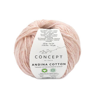 Rosa Garn Andina Cotton von Katia, 100% Bio-Baumwolle.