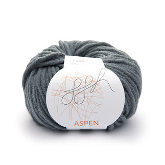 ggh Aspen Wolle in Grau mit Etikett.