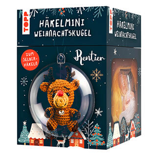 Häkelmini Weihnachtskugel - Rentier 