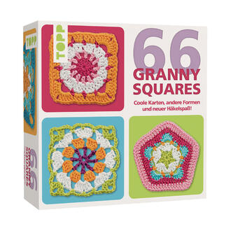 Karten-Set mit 66 Granny Squares, bunt und handgefertigt.