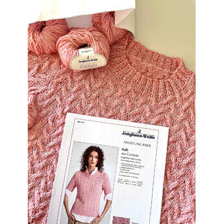 WoolBag Pulli aus Contrato von Junghans-Wolle, pinkfarben, inklusive Anleitung.