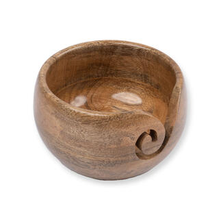 ProLana Mango Garnschale NINA aus Holz, rund mit spiralförmiger Öffnung