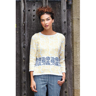 Pullover aus Summerlite 4ply in gelb und blau