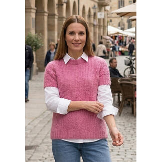 Anleitung 088/6: Pulli aus Alpafluffy, pink