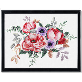 Stickbild - Elegantes Bouquet No count cross stitch 