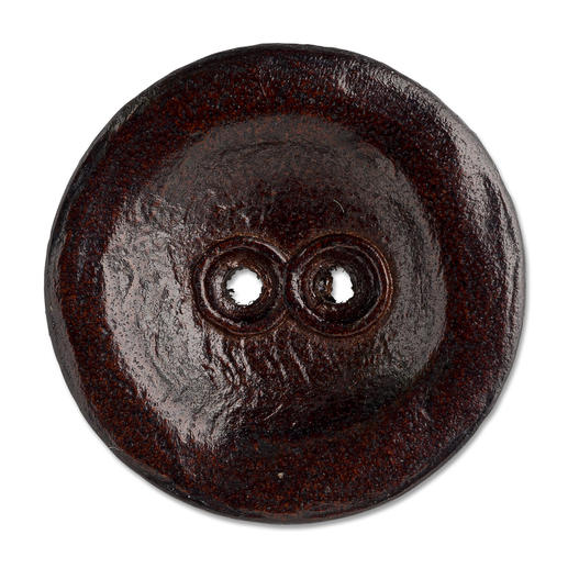Jim Knopf Vintageknopf, 25 mm Durchmesser, in dunkler Holzoptik.