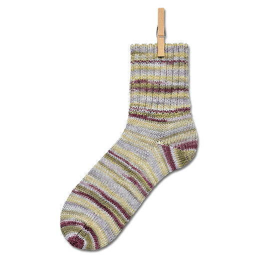 Sockenwolle Freizeit-Color, 4-fädig von Junghans-Wolle, Beige-Lila 