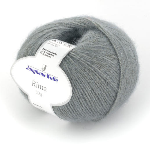 Rima von Junghans-Wolle in Grau, 50g, für klassische Strickprojekte.