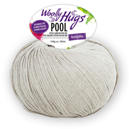 Khakifarbene Pool-Wolle von Woolly Hugs, 100g, Bio-Baumwolle.
