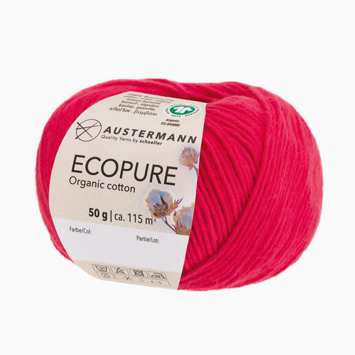 Rote Baumwolle Ecopure von Austermann in 50 g.