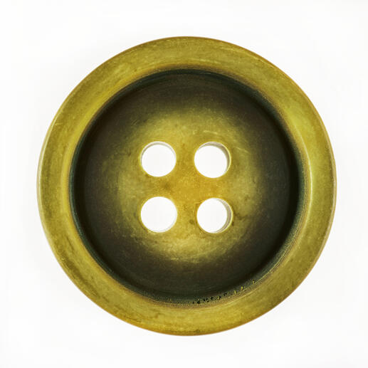 Gelber 4-Loch-Knopf mit 20 mm Durchmesser