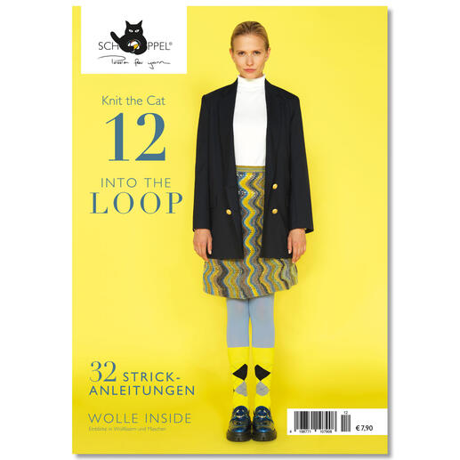 Heft 'Knit the Cat No. 12' mit Anleitungen zum Stricken von 32 Projekten, farbenfrohem Cover