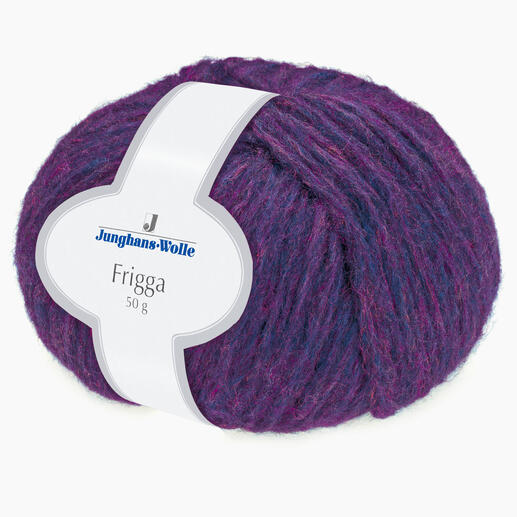 Wollknäuel Frigga von Junghans-Wolle in der Farbe Violett, 50 g.