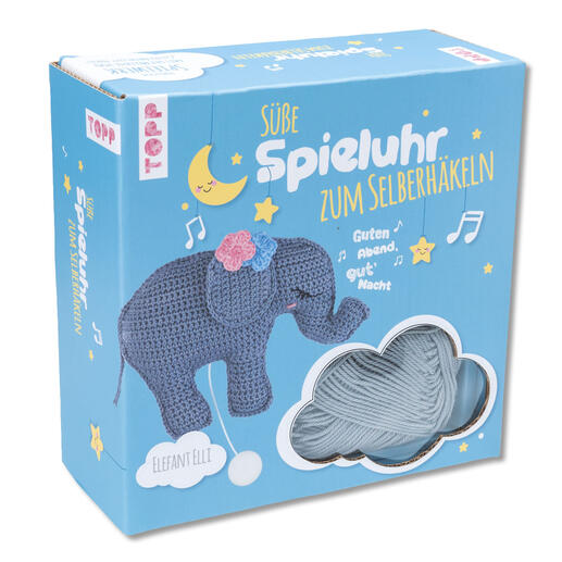 Häkelset - Süsse Spieluhr, Elefant 