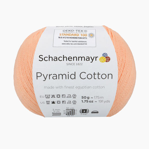 Wolle Pyramid Cotton von Schachenmayr in Apricot, 100% ägyptische Baumwolle.