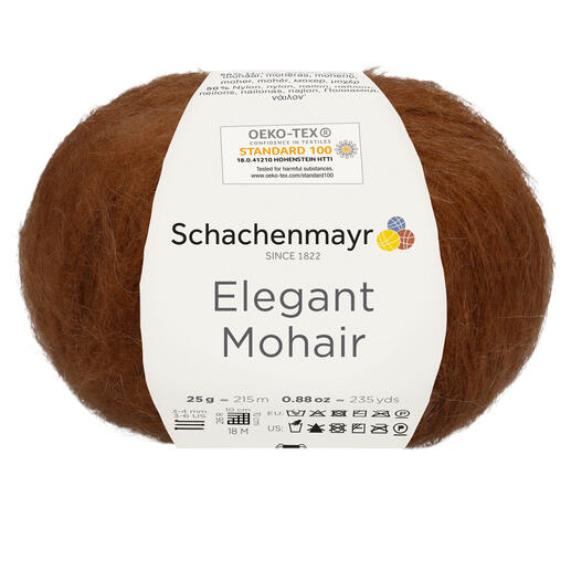 Elegantes Mohairgarn von Schachenmayr in zimtfarbener Farbe.