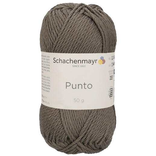 Taupefarbenes Punto Garn von Schachenmayr, weich und glatt.