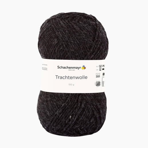 Wollknäuel 'Trachtenwolle' in der Farbe Email meliert von Schachenmayr.