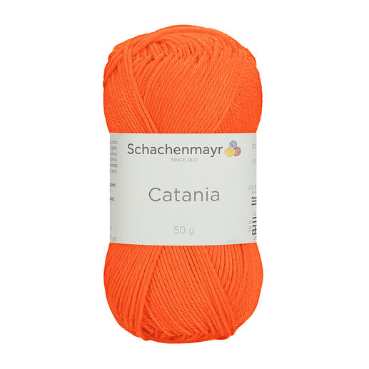 Wollknäuel Catania von Schachenmayr in Neon Orange.
