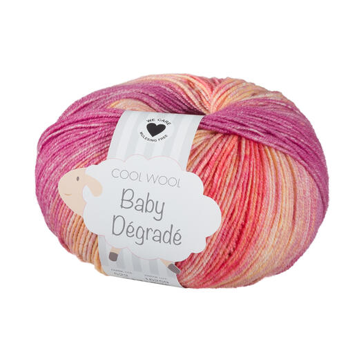 Cool Wool Baby Dégradé von Lana Grossa, 522 Gelborange/Lachs/Fuchsia 