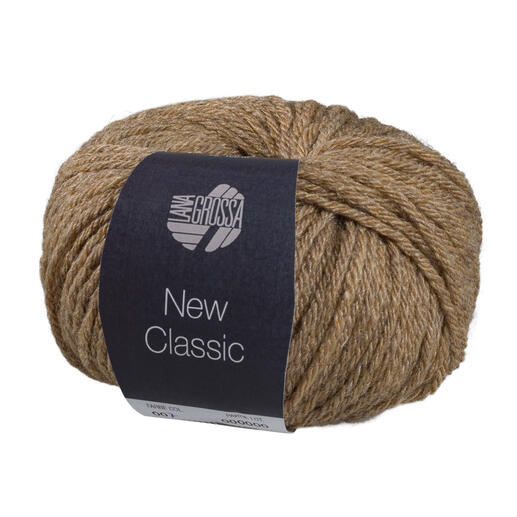 Sockenwolle New Classic von Lana Grossa in Sandbraun, elegant und zeitlos.