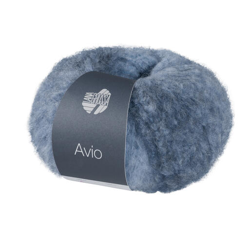 Avio von Lana Grossa, blauer Garnknäuel in Jeansblau/Hellblau.