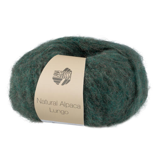 Dunkelgrüner Wollknäuel Natural Alpaca Lungo von Lana Grossa