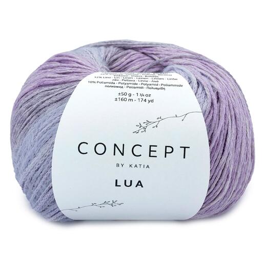 Lua von Katia in lila und blauen Farbtönen, sanfte Struktur