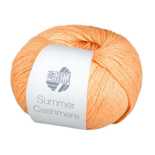 Sommer Cashmere von Lana Grossa, lachsfarbige Wolle in einem runden Knäuel