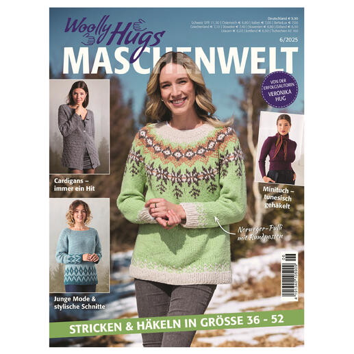 Heft 'Woolly Hugs Maschenwelt' mit Strickmodellen auf dem Cover.