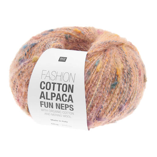Hellbraunes Wollknäuel Cotton Alpaca Fun Neps von Rico.