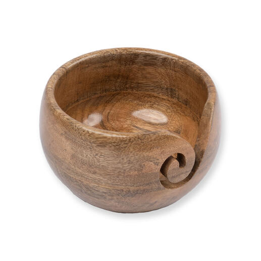 ProLana Mango Garnschale NINA aus Holz, rund mit spiralförmiger Öffnung