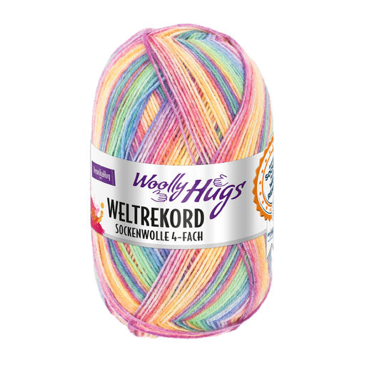 Balle Sockenwolle 'Weltrekord' in bunten Farben, 4-fach, 100g.