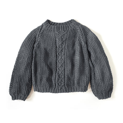 Pullover aus Cotonia-Mezzo in grauem Strickmuster.