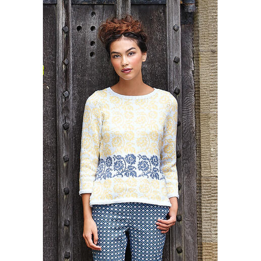 Pullover aus Summerlite 4ply in gelb und blau