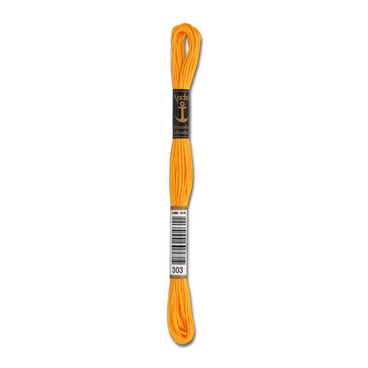 Anchor-Sticktwist Gelb/Orange, Farb-Nr. 303, gelbes Garn
