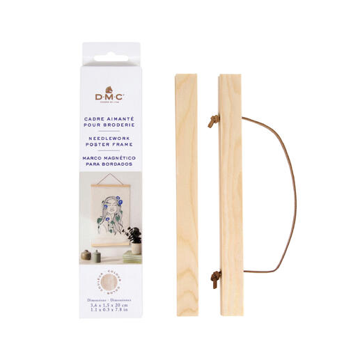 Magnetischer Rahmen groß mit zwei Holzleisten und einer Aufhängeschnur.