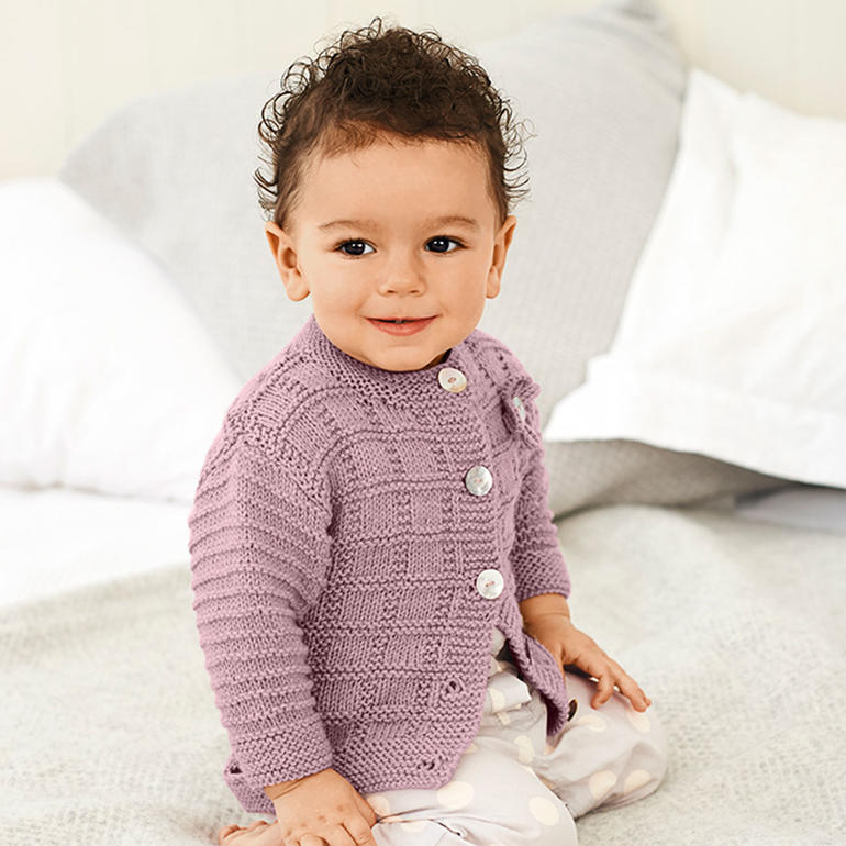 Anleitung 075/8 A, Baby Jacke mit Rundhalsausschnitt aus Baby Classic dk von Rico Design 