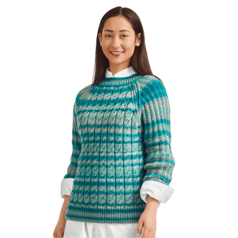 Anleitung 126/2, Pullover aus Cassandra Print von Junghans-Wolle 