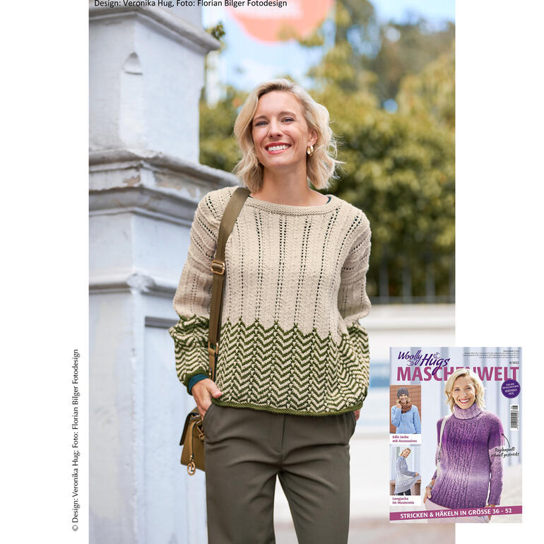 Anleitung 058/3, Pullover aus Merino Stretch von Woolly Hugs 