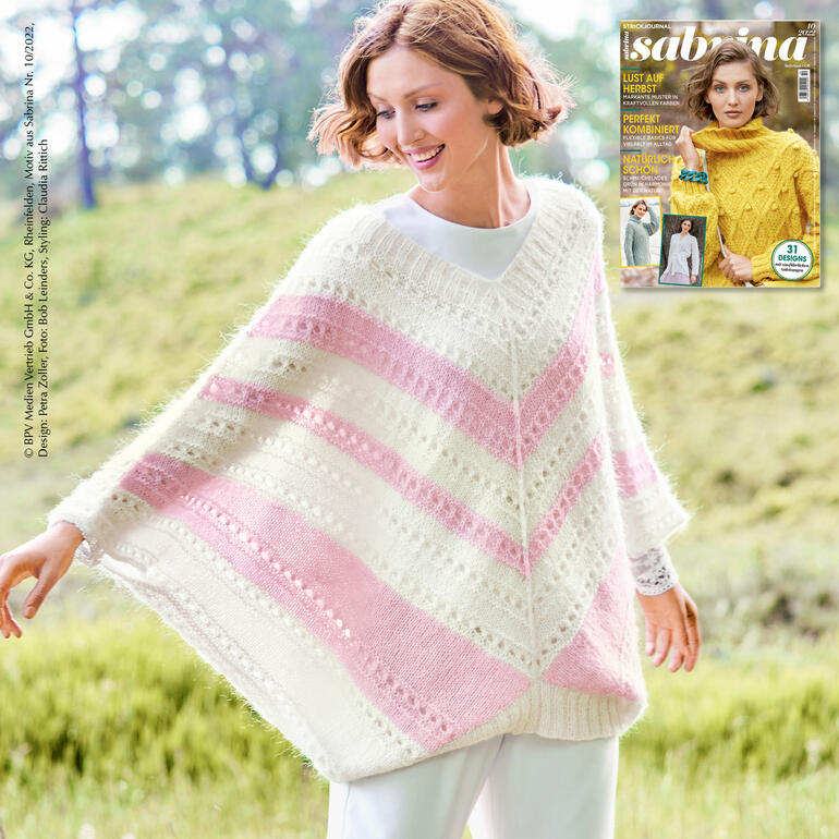 Anleitung 263/3, Poncho aus Cielo von Junghans-Wolle 